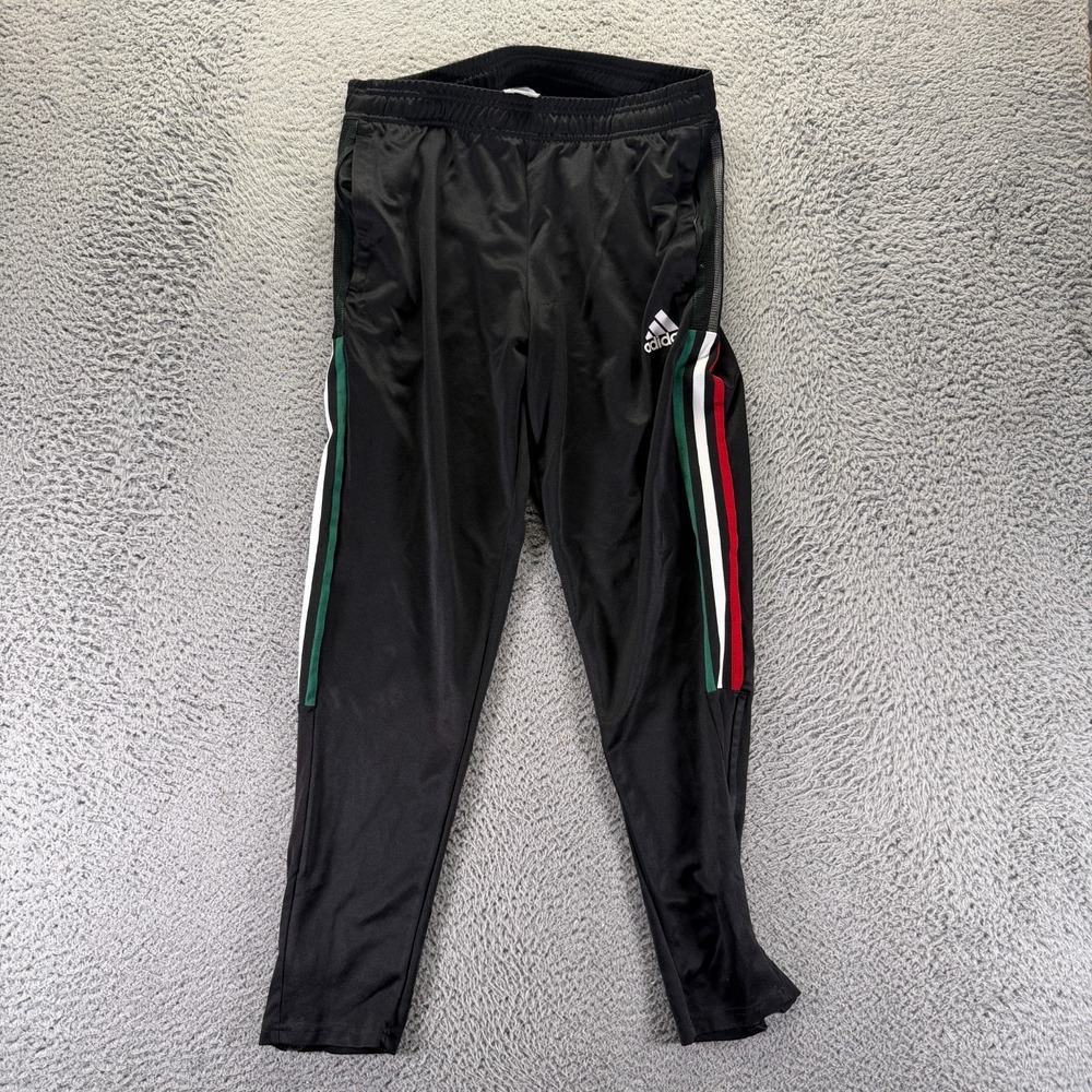 Adidas Aeroready Pant Mens L Black Polyester Track Tapered 3 Stripes Performance